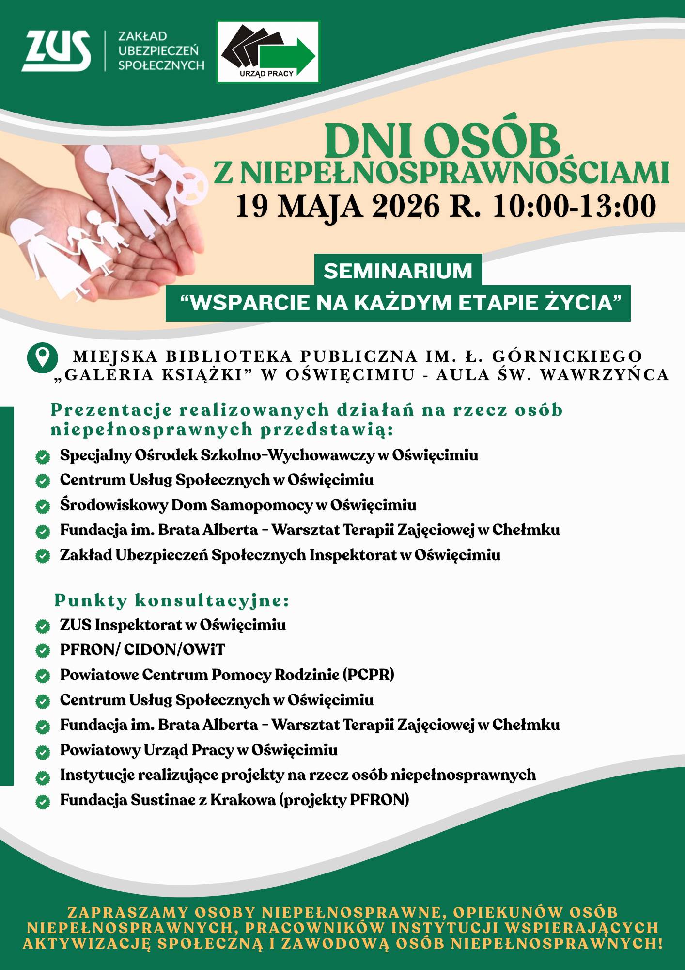 plakat prezentujący dni osób z niepełnosprawnościami